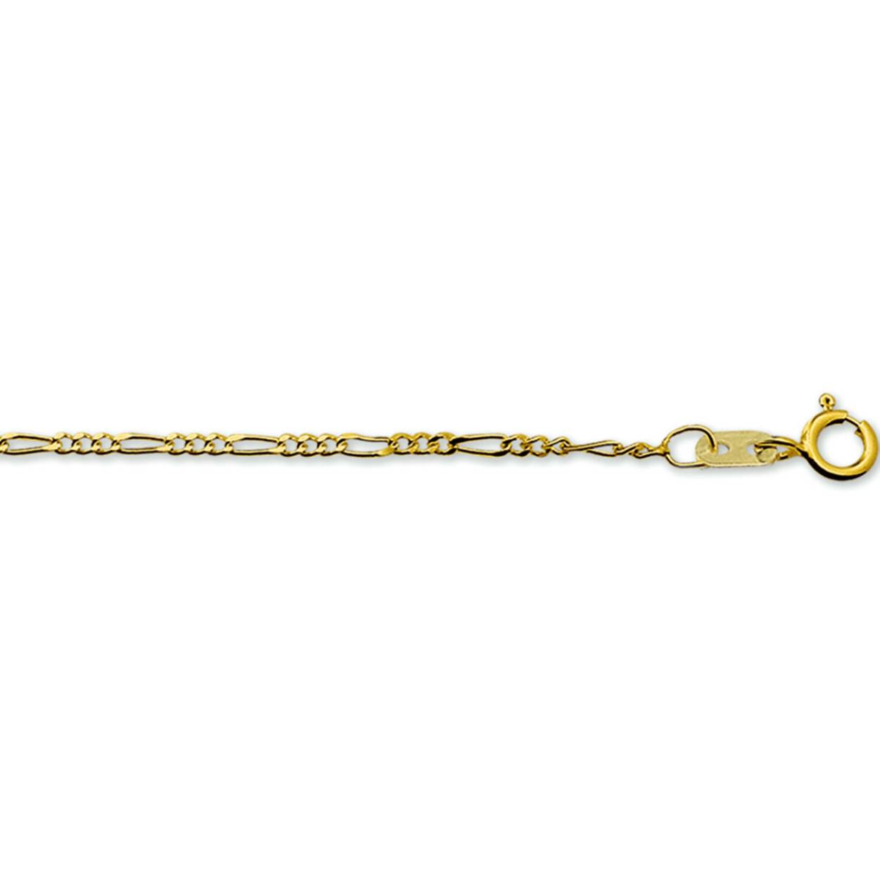 14k geelgouden lengtecollier in figaro schakel