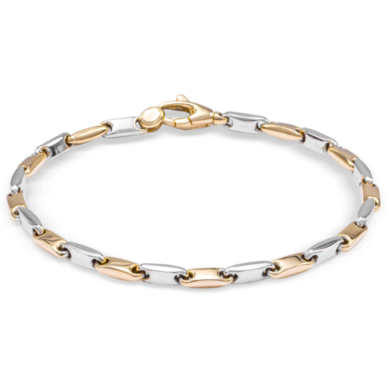 Prachtige 14krt bicolor gouden armband van het merk Monzario. De lengte van de armband is 19cm.

Referentienummer: 597A BIC

Tevens leverbaar bijpassend collier.