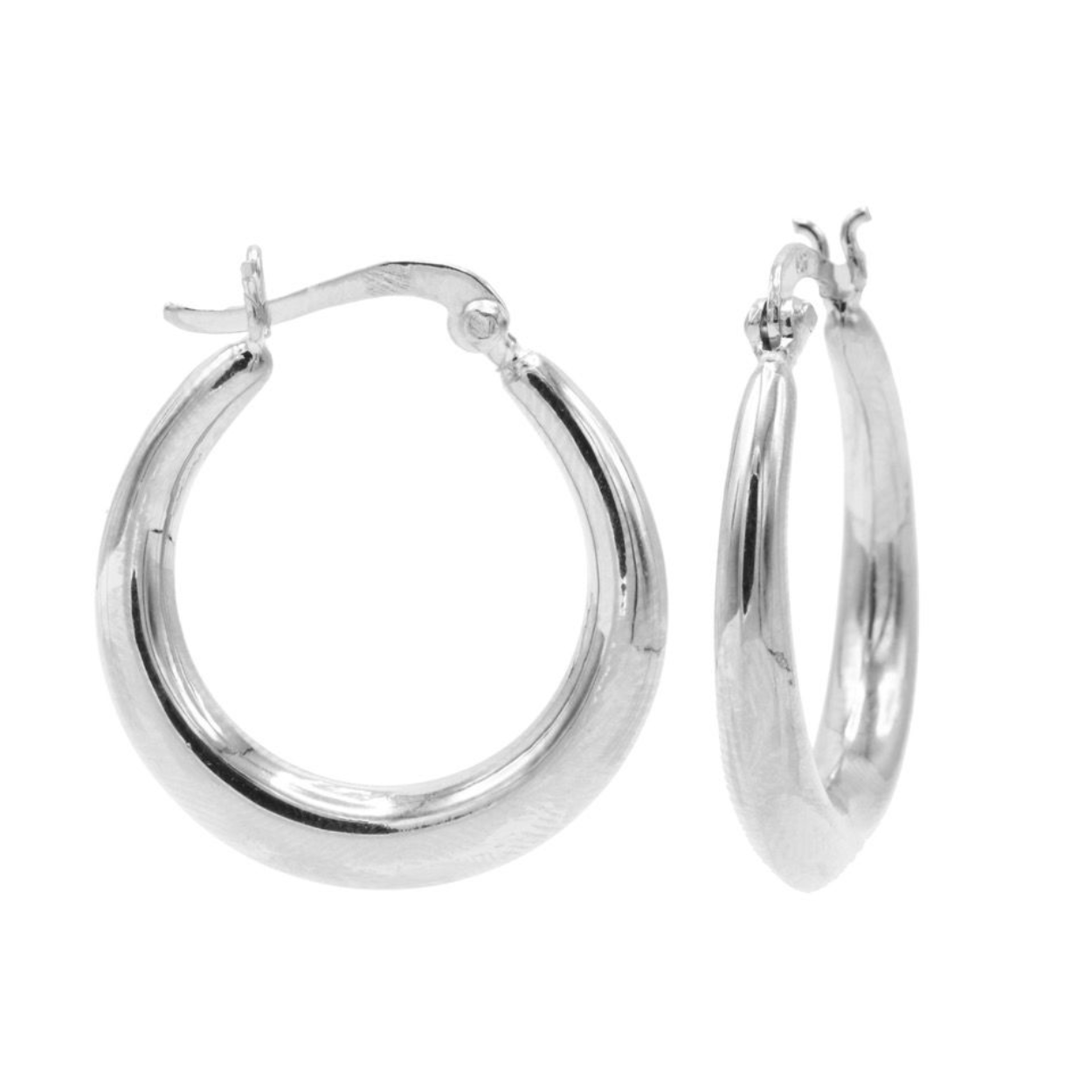 Plain Drop Hoops Silver LARGE