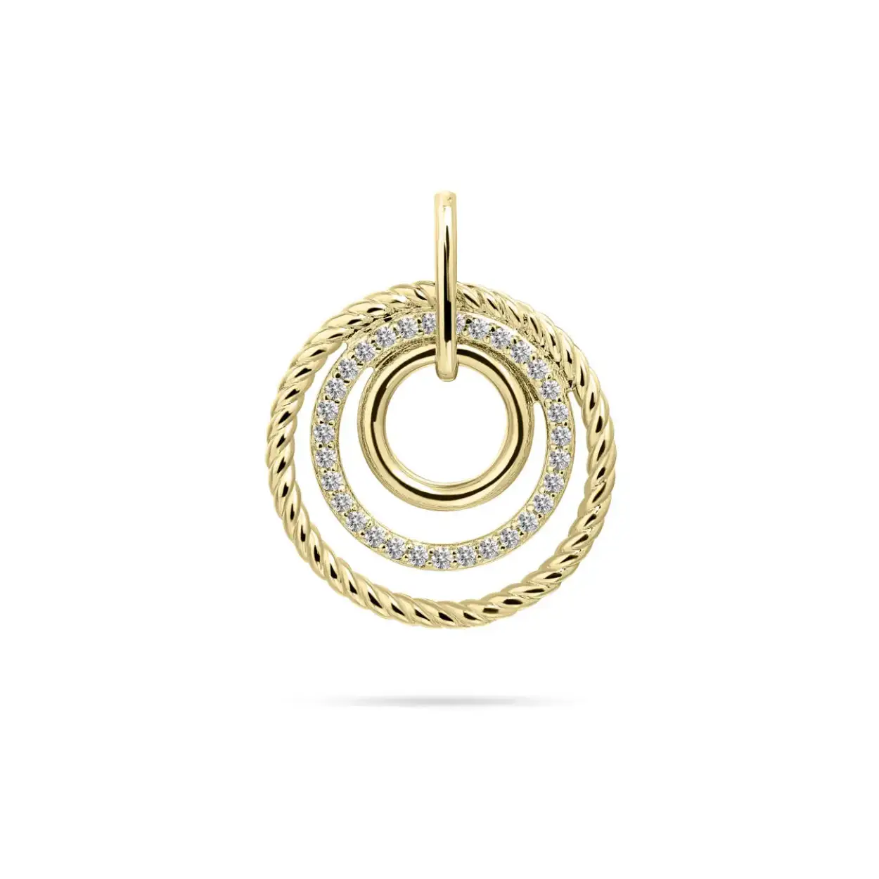 gouden hanger cirkels zirkonia
