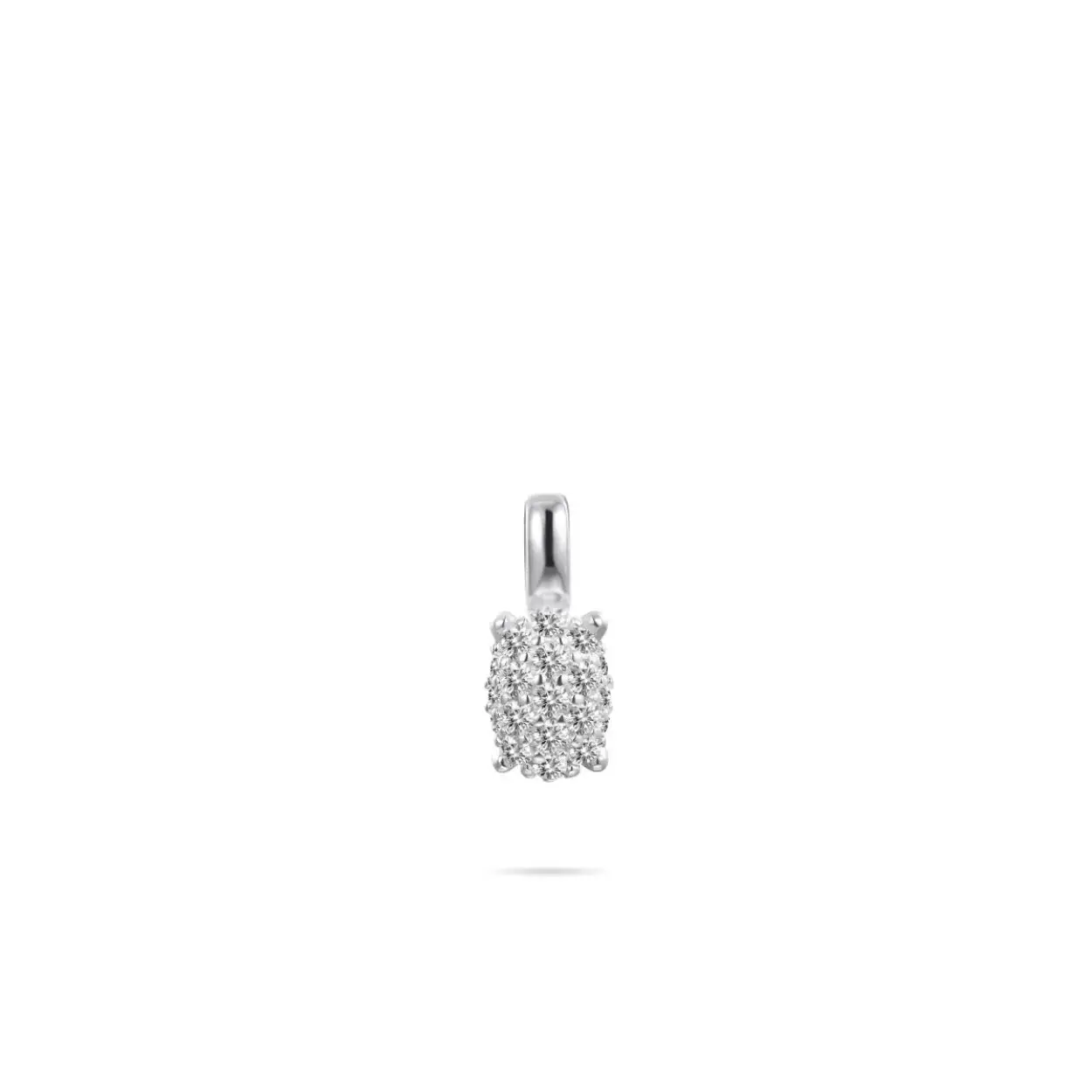 Zilver Gerhodineerde Solitaire Hanger met Zirkonia