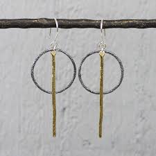 oorhangers oxy zilver met gold plated