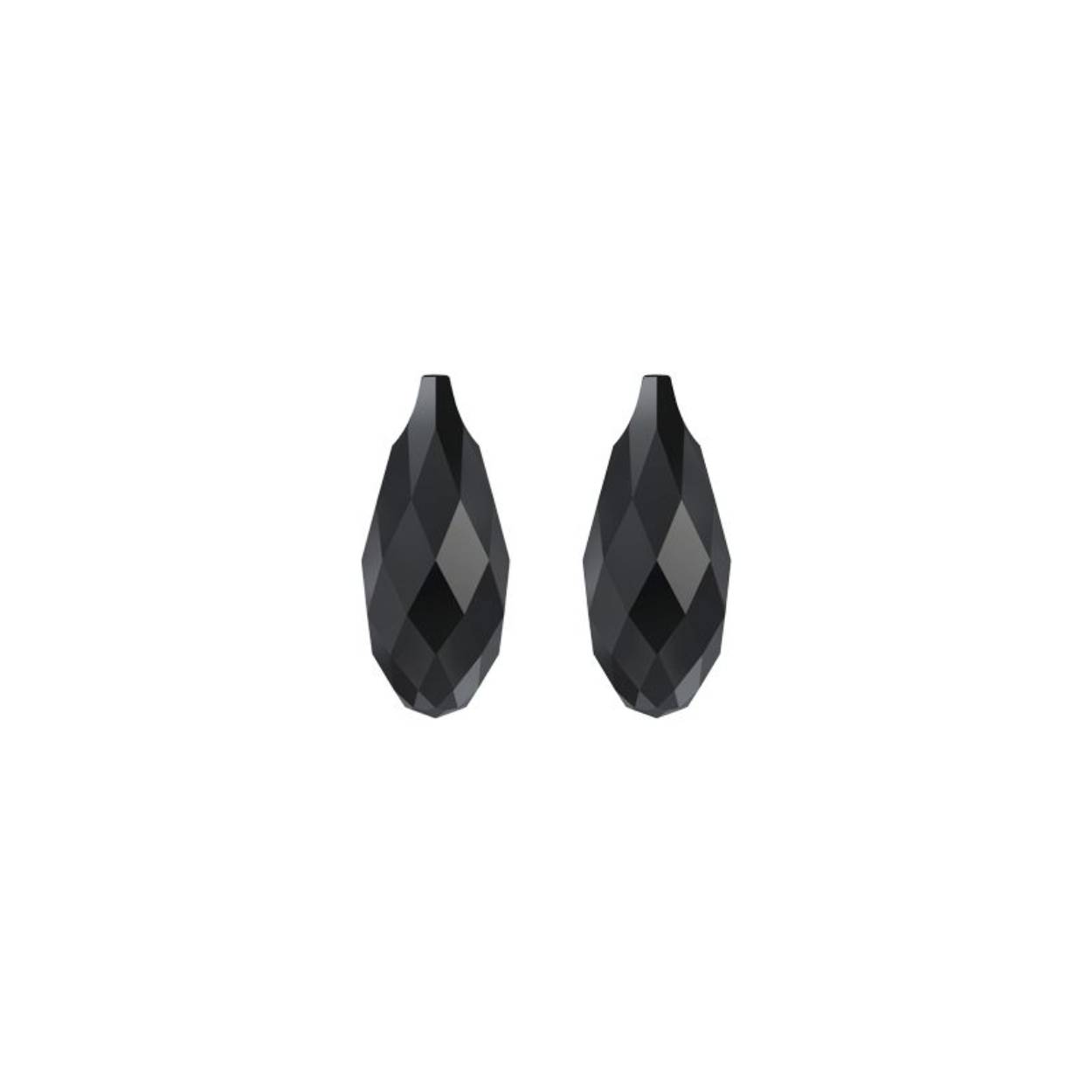 MY iMenso Creoli Carezza Briolette pair of stones "Brillante crystal" "Jet" 17mm