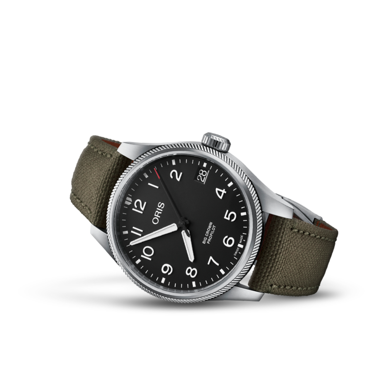De Oris Big Crown ProPilot Date is een stijlvol en functioneel herenhorloge, geïnspireerd op de luchtvaart. Met een roestvrijstalen kast van 41 mm en een zwarte wijzerplaat biedt dit horloge een perfecte balans tussen elegantie en leesbaarheid. De grote kroon en de duidelijke indexen zorgen voor een gebruiksvriendelijke ervaring, terwijl het automatische Oris 751 kaliber betrouwbaarheid garandeert. De zwarte textielband met leren voering en de roestvrijstalen gesp zorgen voor comfort en duurzaamheid. Met een waterbestendigheid tot 100 meter is dit horloge geschikt voor dagelijks gebruik en avonturen.