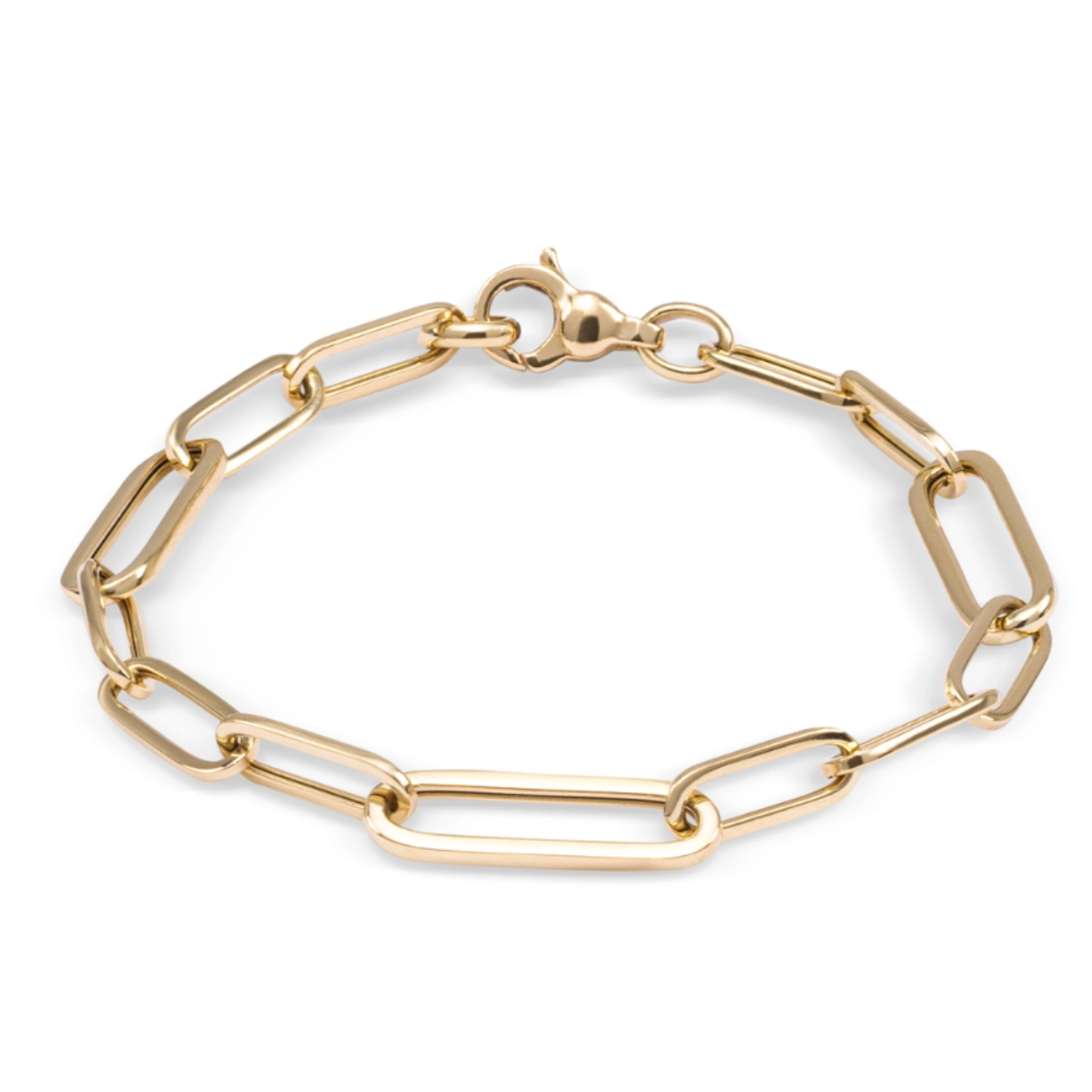 Prachtige 14 karaat gouden paperclip armband van het merk Monzario. 

Referentienummer: 1274AGEEL