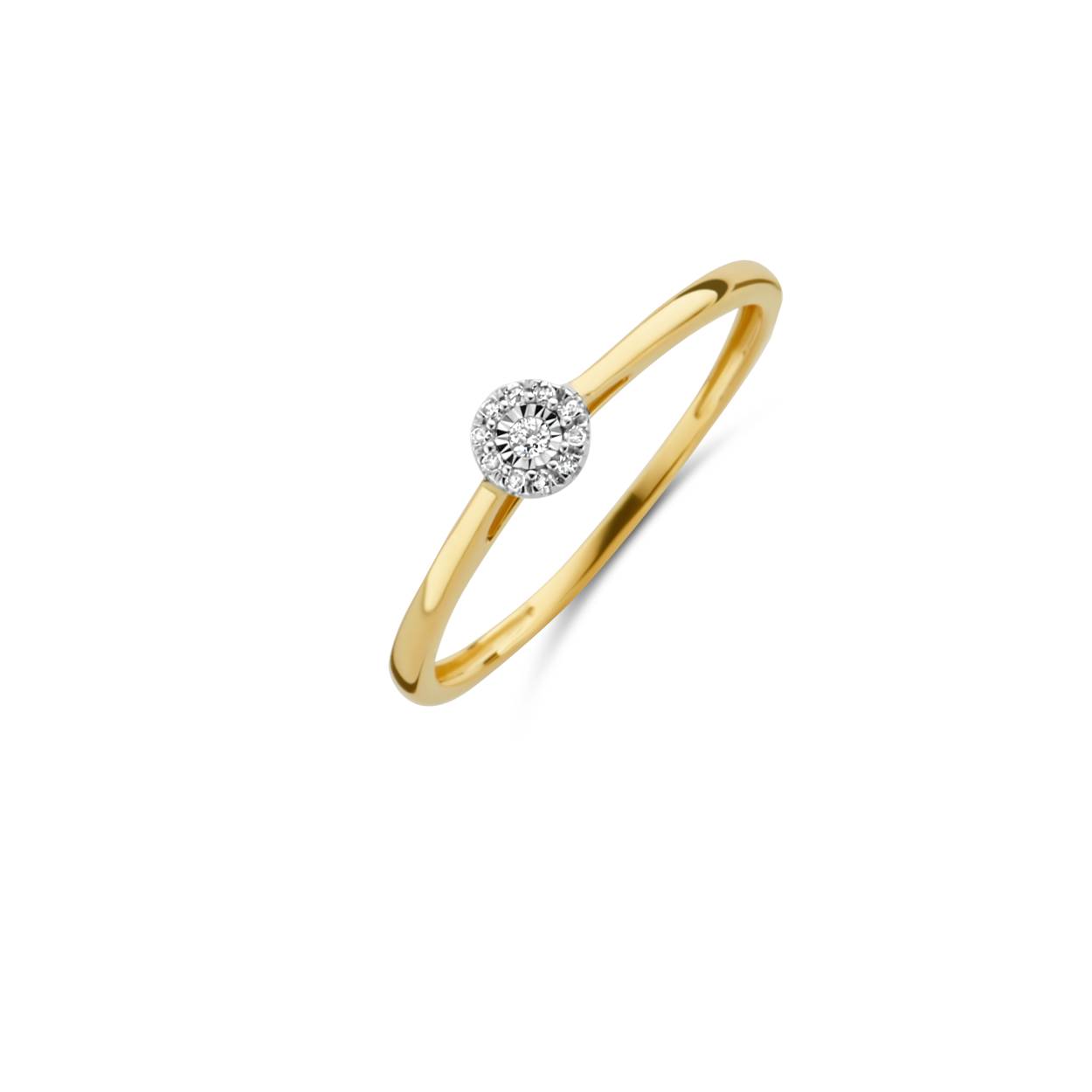 Bicolor ring rozet 0.04ct diamant.