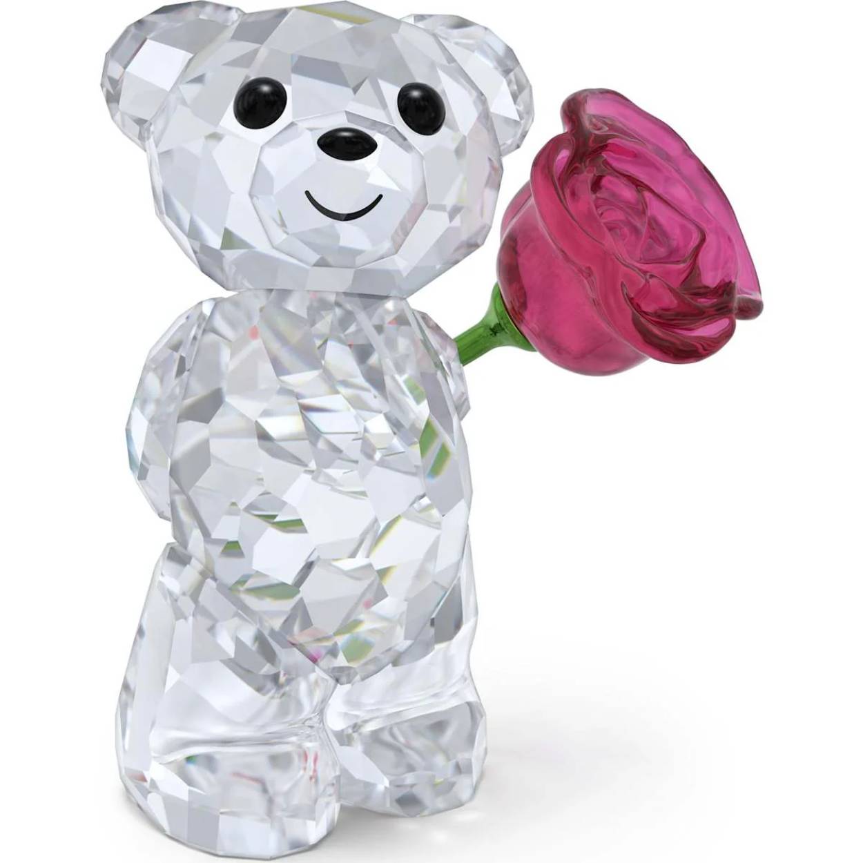 Speciaal voor u uitgekozen: deze romantische Beer Kris zorgt ervoor dat de liefde altijd bloeit. De schattige figuur is vervaardigd met 399 facetten en houdt een roze roos vast met een glanzende groene metalen steel. Een aandoenlijk verzamelobject voor elke fan van Swarovski’s iconische Beer Kris-collectie of het perfecte Valentijnsgeschenk voor iemand van wie u houdt. Decoratief voorwerp. Geen speelgoed. Niet geschikt voor kinderen onder de 15 jaar.