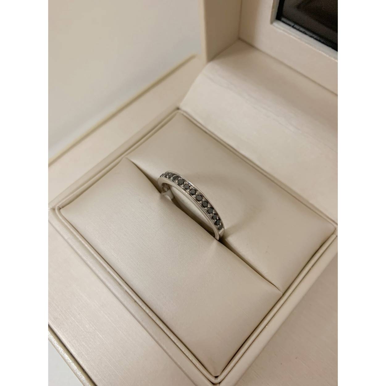 VINTAGE zilveren ring - 15 stuks zwarten diamanten 