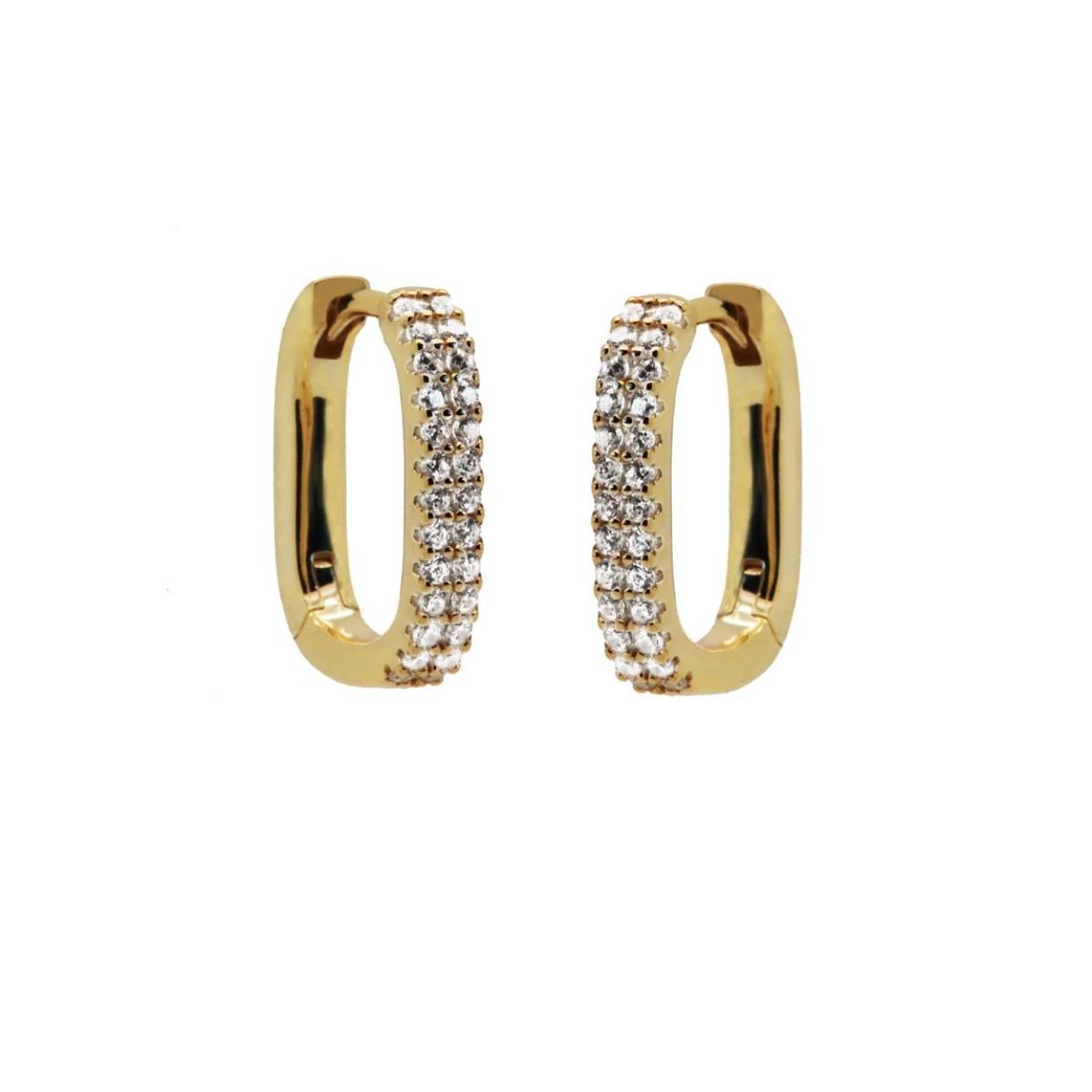 Karma Hinged Hoops Zirconia Diane Goldplated