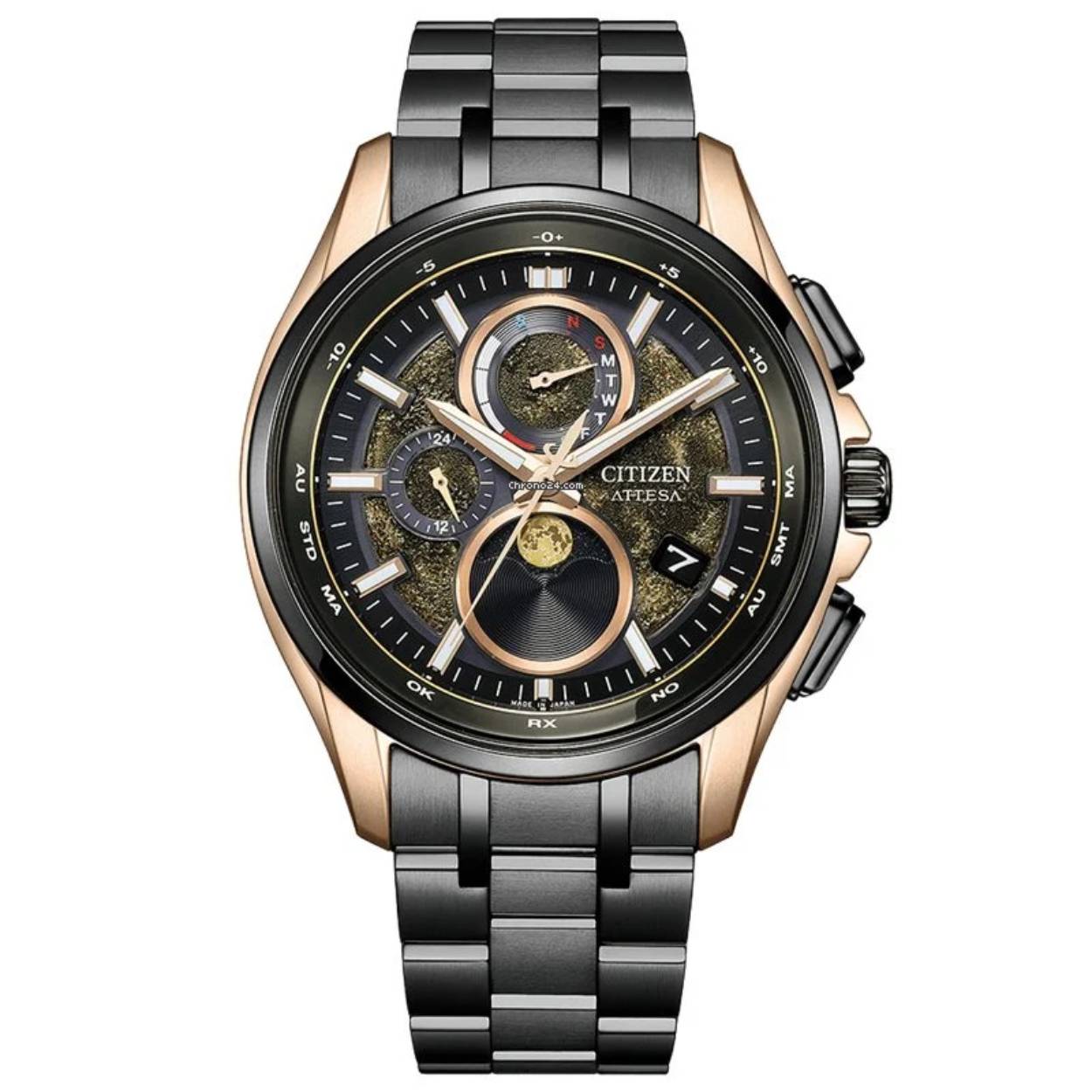 Citizen - Limited Edition 2100 stuks wereldwijd, Super Titanium BY1009-64Y Attesa X Hakuto-R Horloge Cal: H874, 100m WR, Saffierglas, Moonphase, Radio Controlled