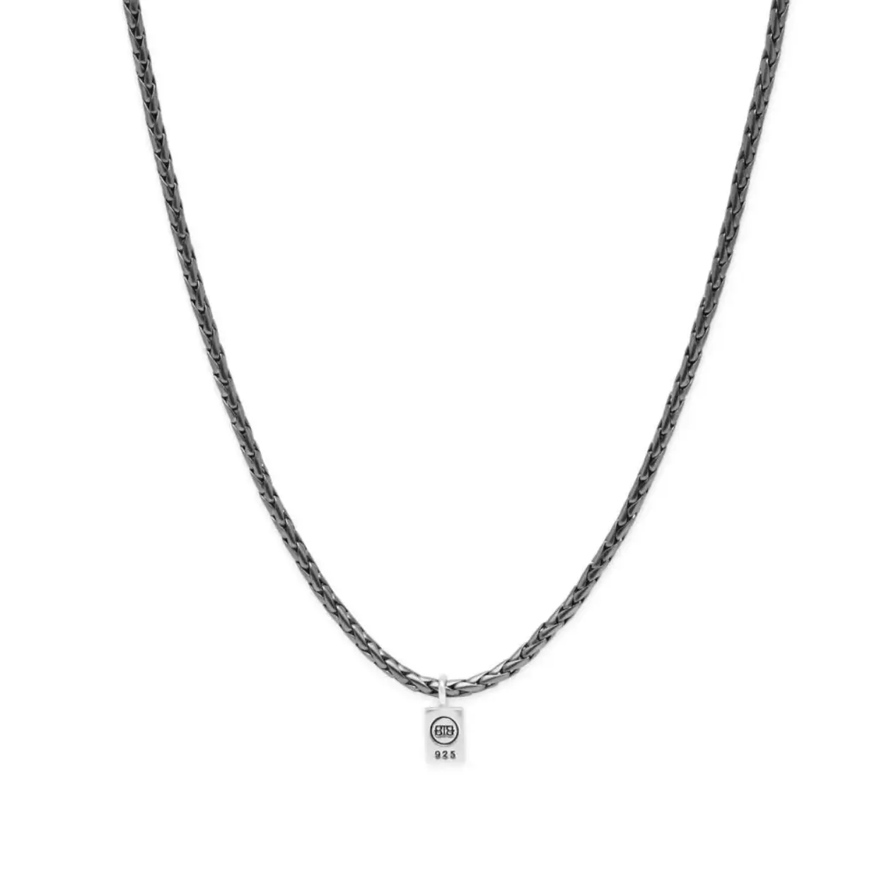Buddha to Buddha - George XS Necklace Black Rhodium Silver, Zilveren collier zwart gerhodineerd, maat: 60cm - 001J04718B200
