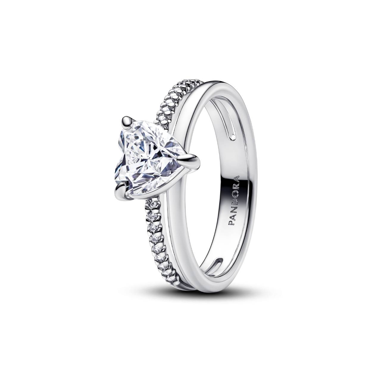 Ring hart met zirkonia - 54