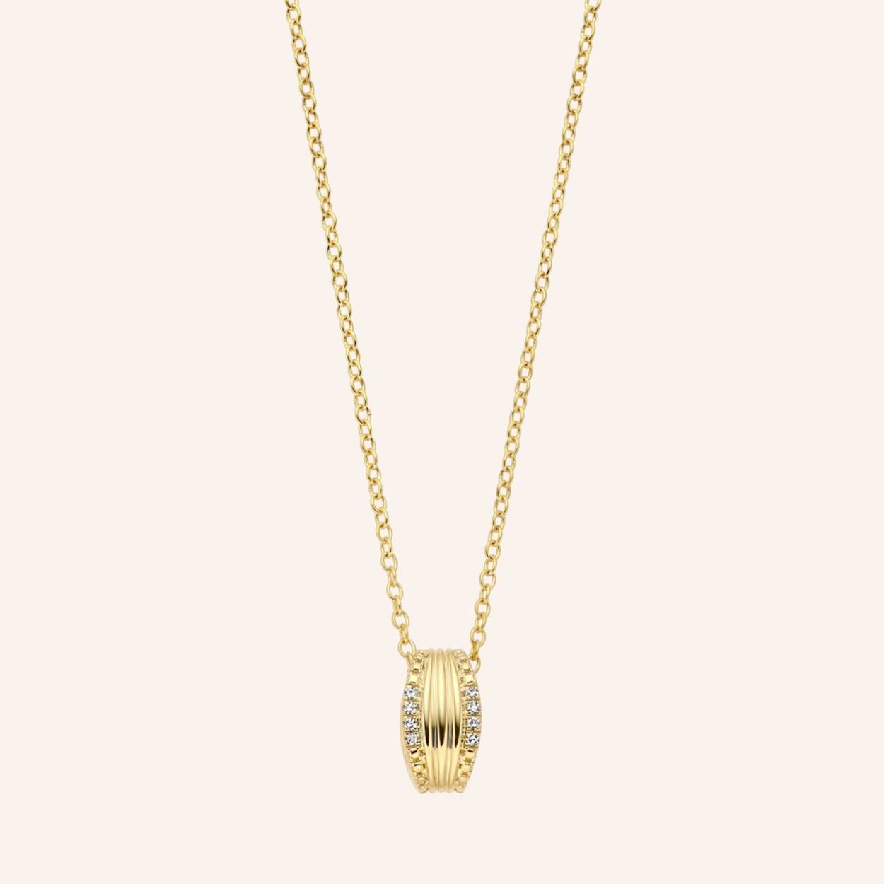 Ketting zilver gold verguld 0.024ct brilj