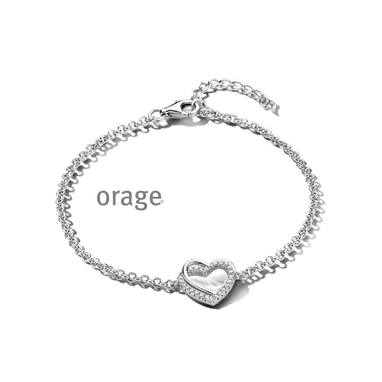 Orage armband met hartje zilver
