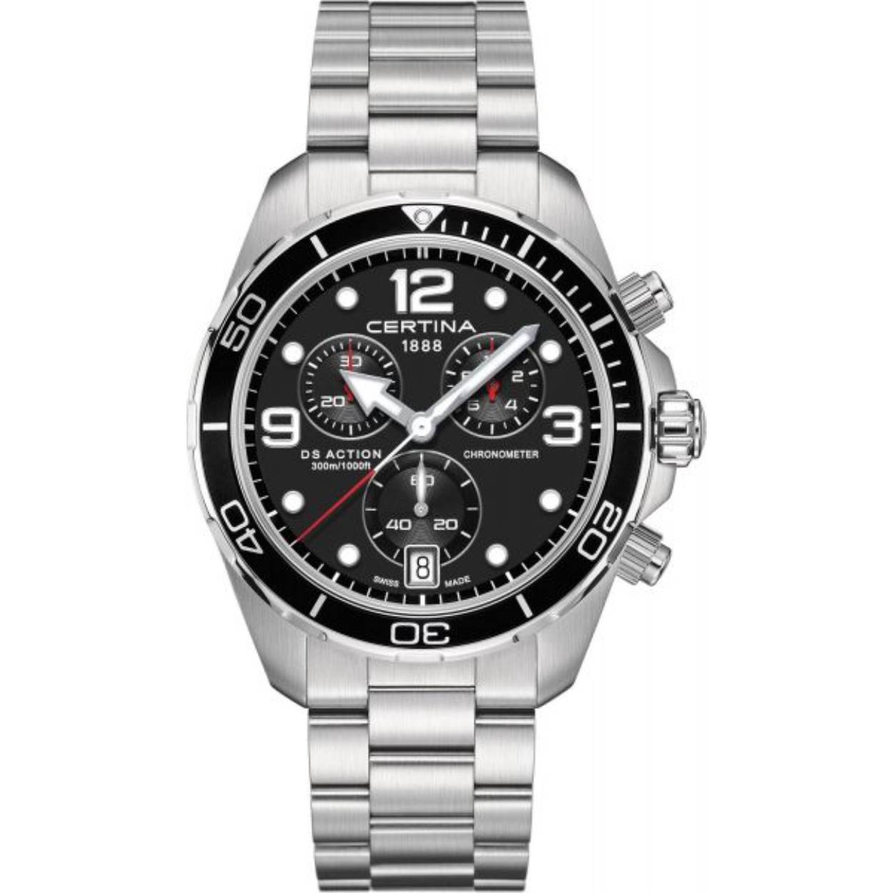 DS Action Chronograaf 300m WR Saffierglas Chronometer Quartz