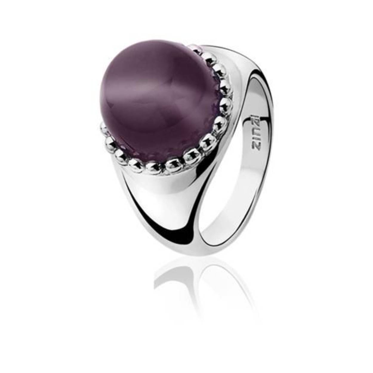 ZINZI zilveren ring paars