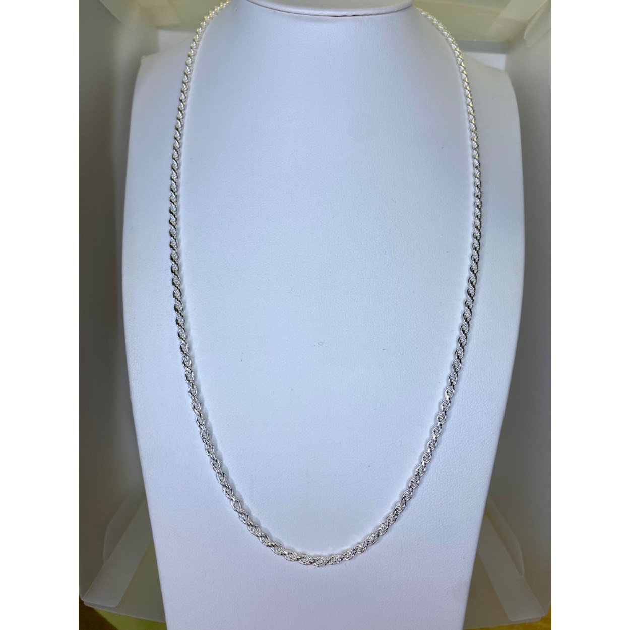 Zilver koord collier 2mm 50 cm