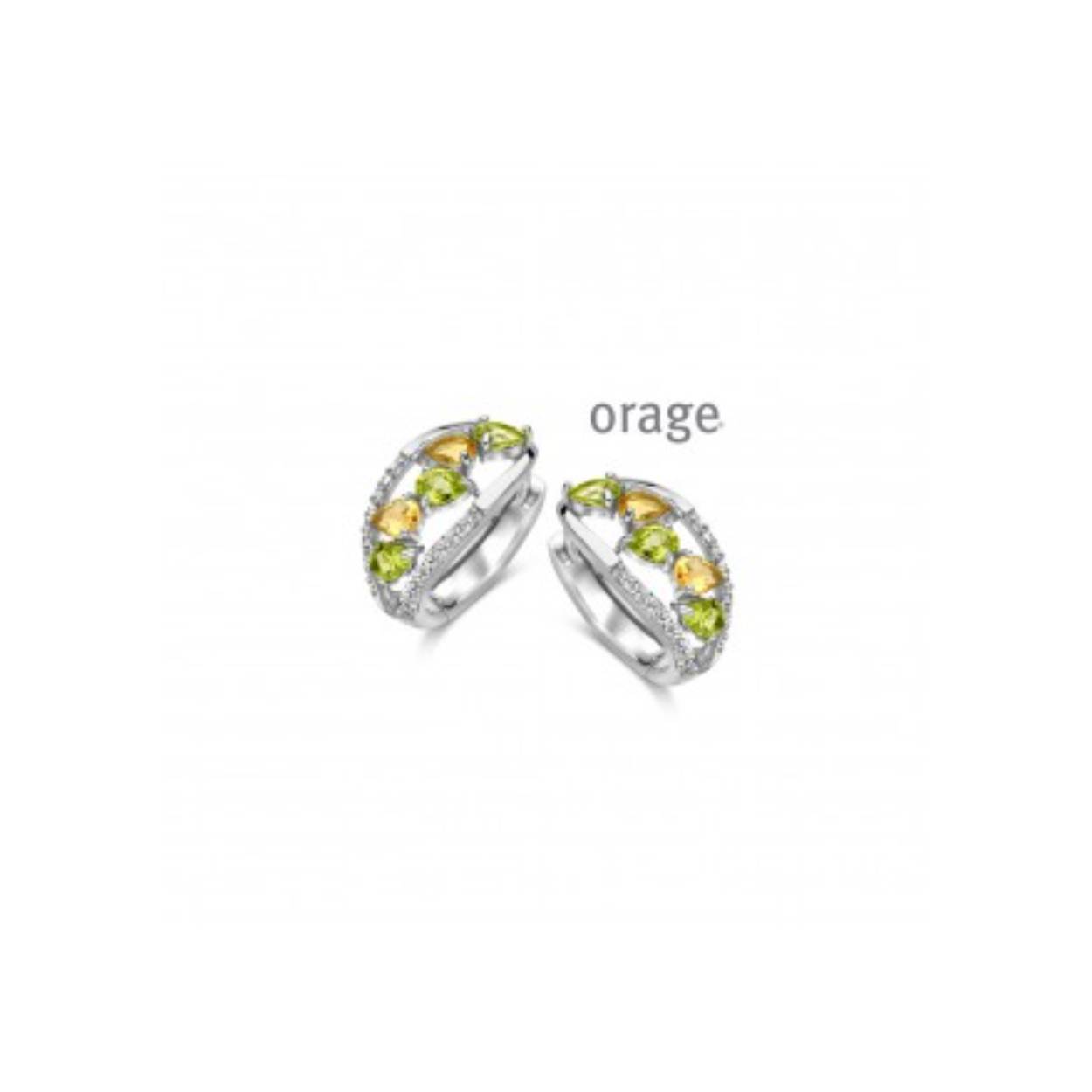 Creolen peridot citrine 925 rh cz