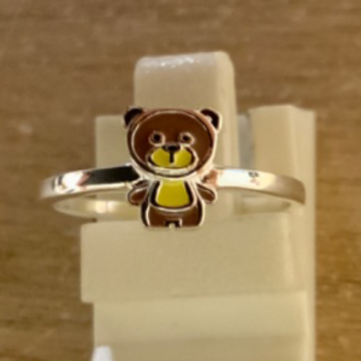 Bellini zilveren ring met beertje 