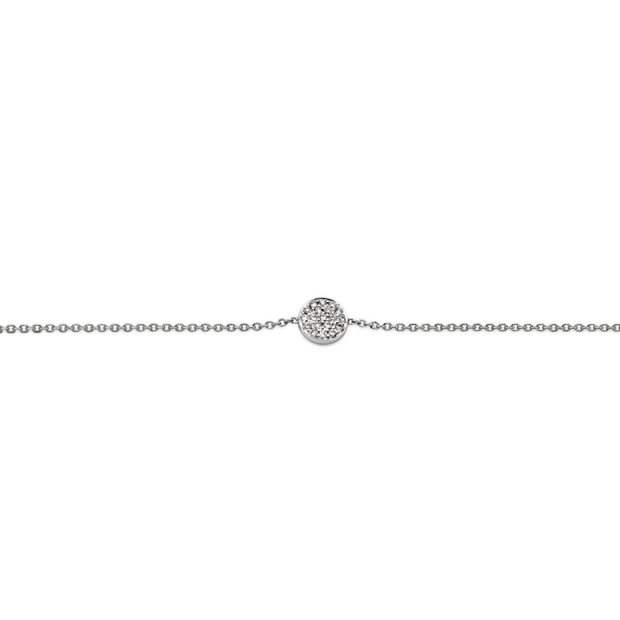 Witgouden armbandje 18Kt met diamant 0.07ct