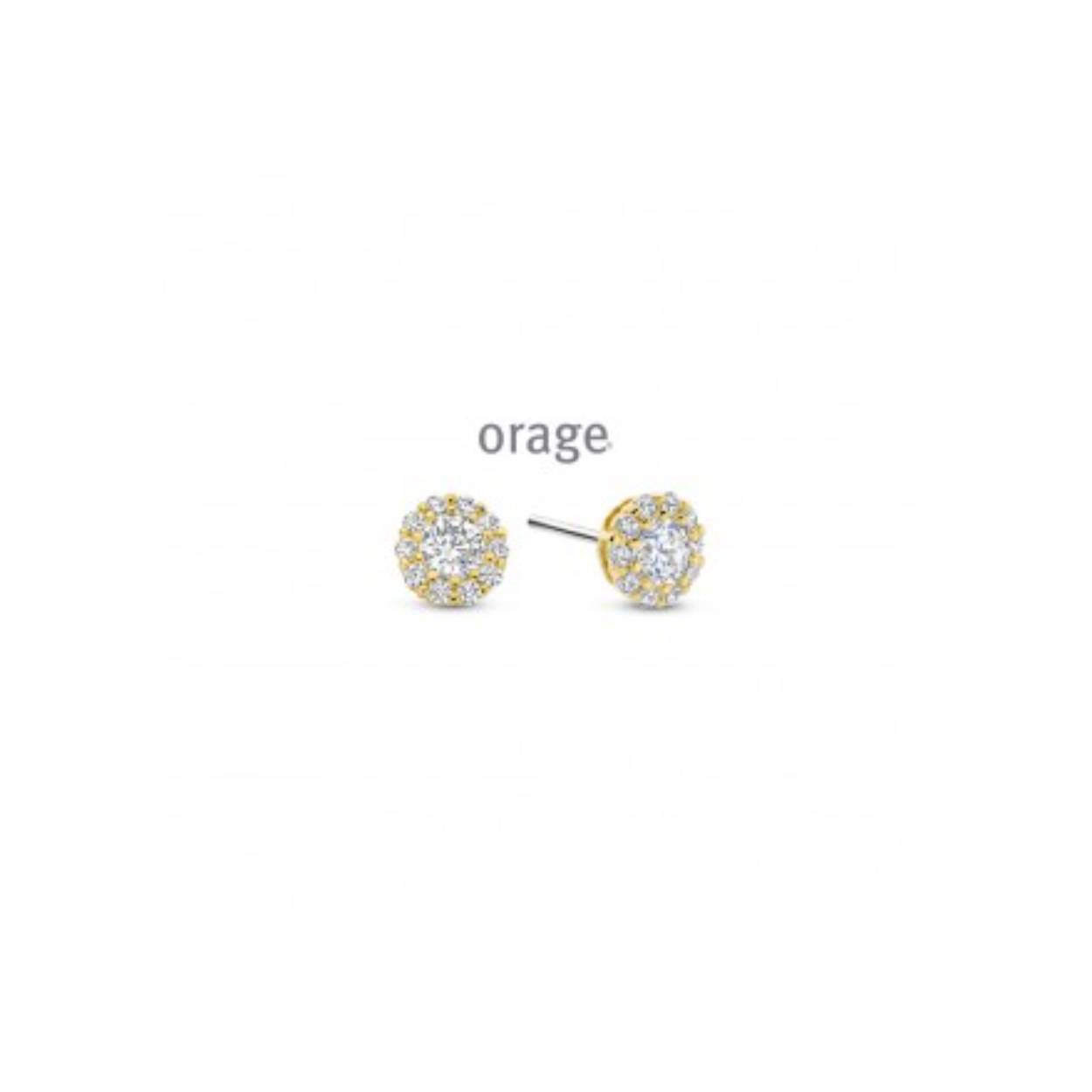 Goudkleurige oorstekers met zirkonia's van het merk Orage
Materiaal: 925 zilver, verguld
Bijhorende ketting met hanger van deze set, ook verkrijgbaar
De set is ook beschikbaar in de zilverkleurige versie
