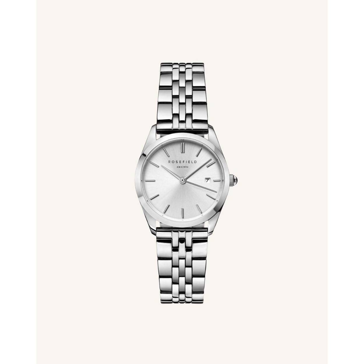 Rosefield dameshorloge ACE XS Silver Sunray steel