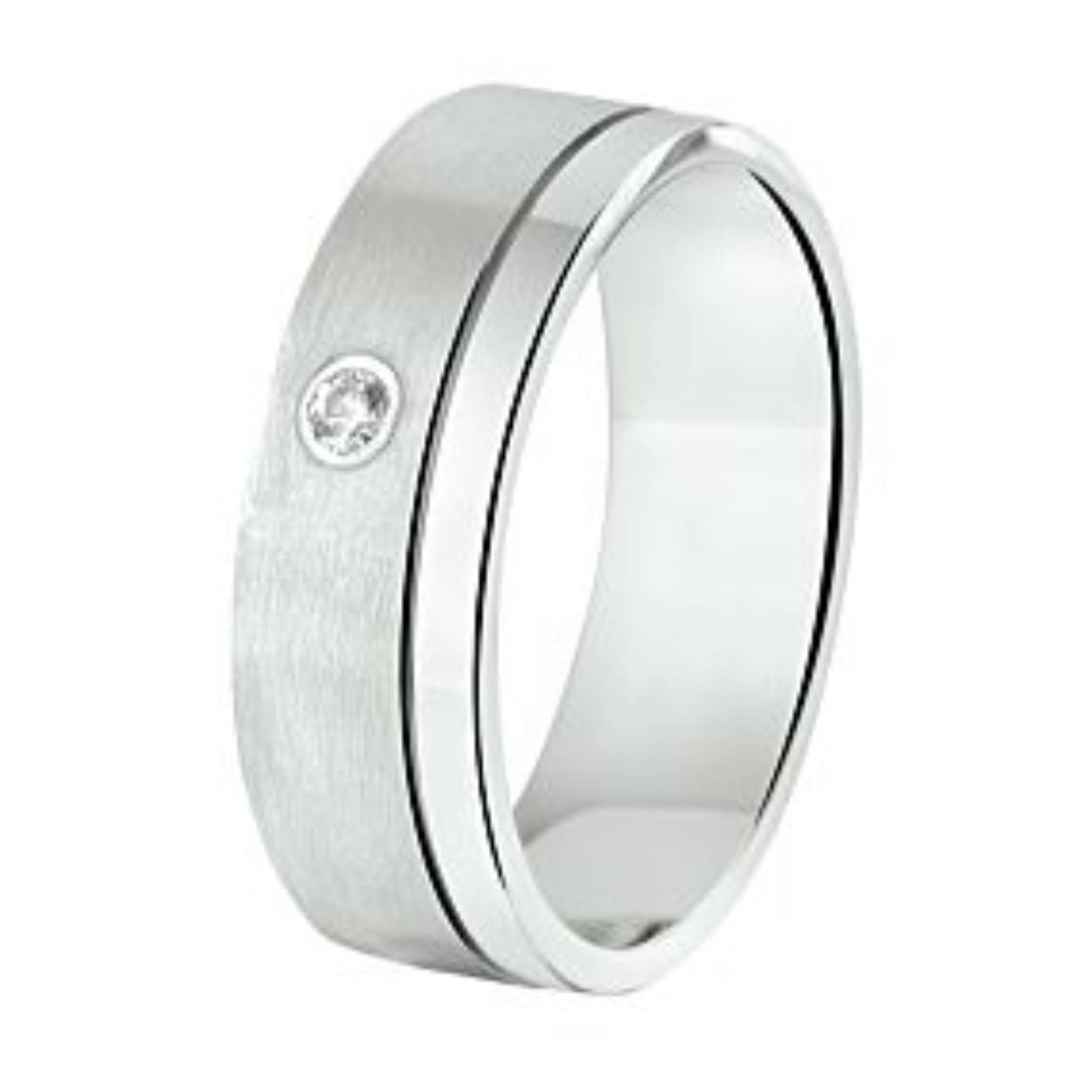 zilveren vriendschap/relatie ring, met zirkonia