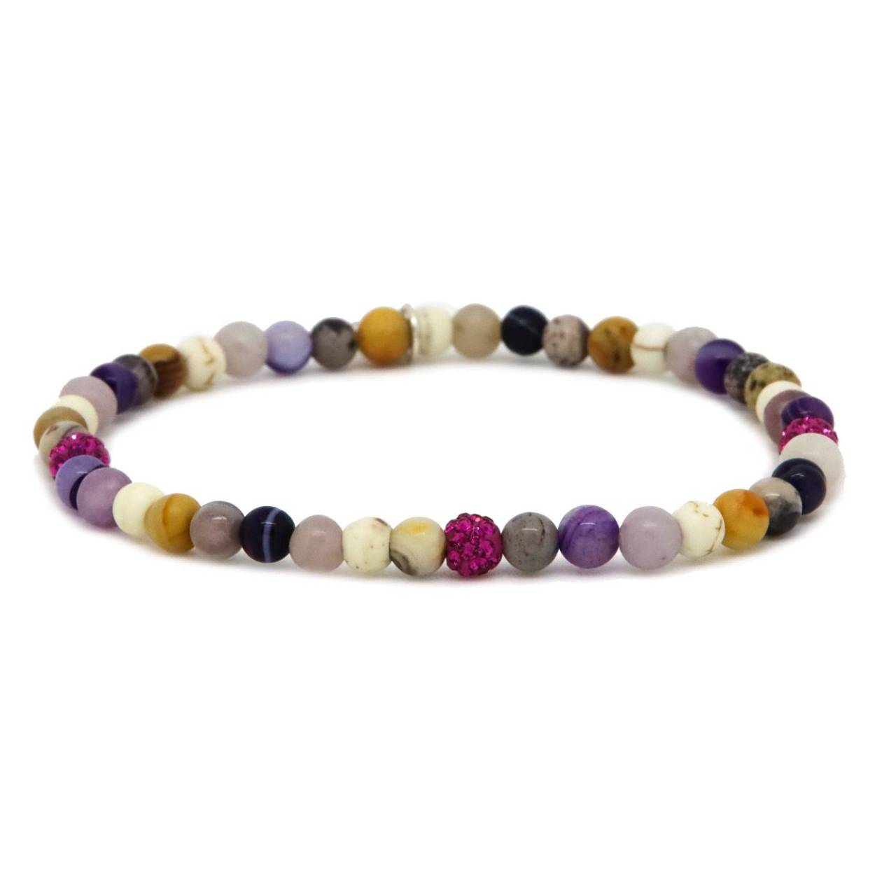 84578EL Karma armband | Spiral GWEN xxs elastic (fuchsia crystal)