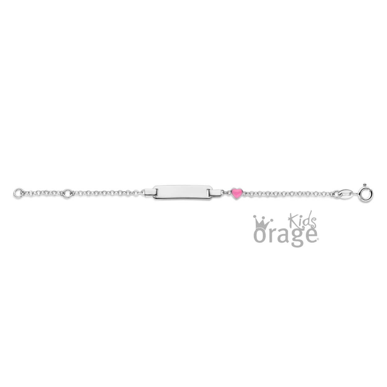 Orage Kids naamplaatje met roze hartje - K2745