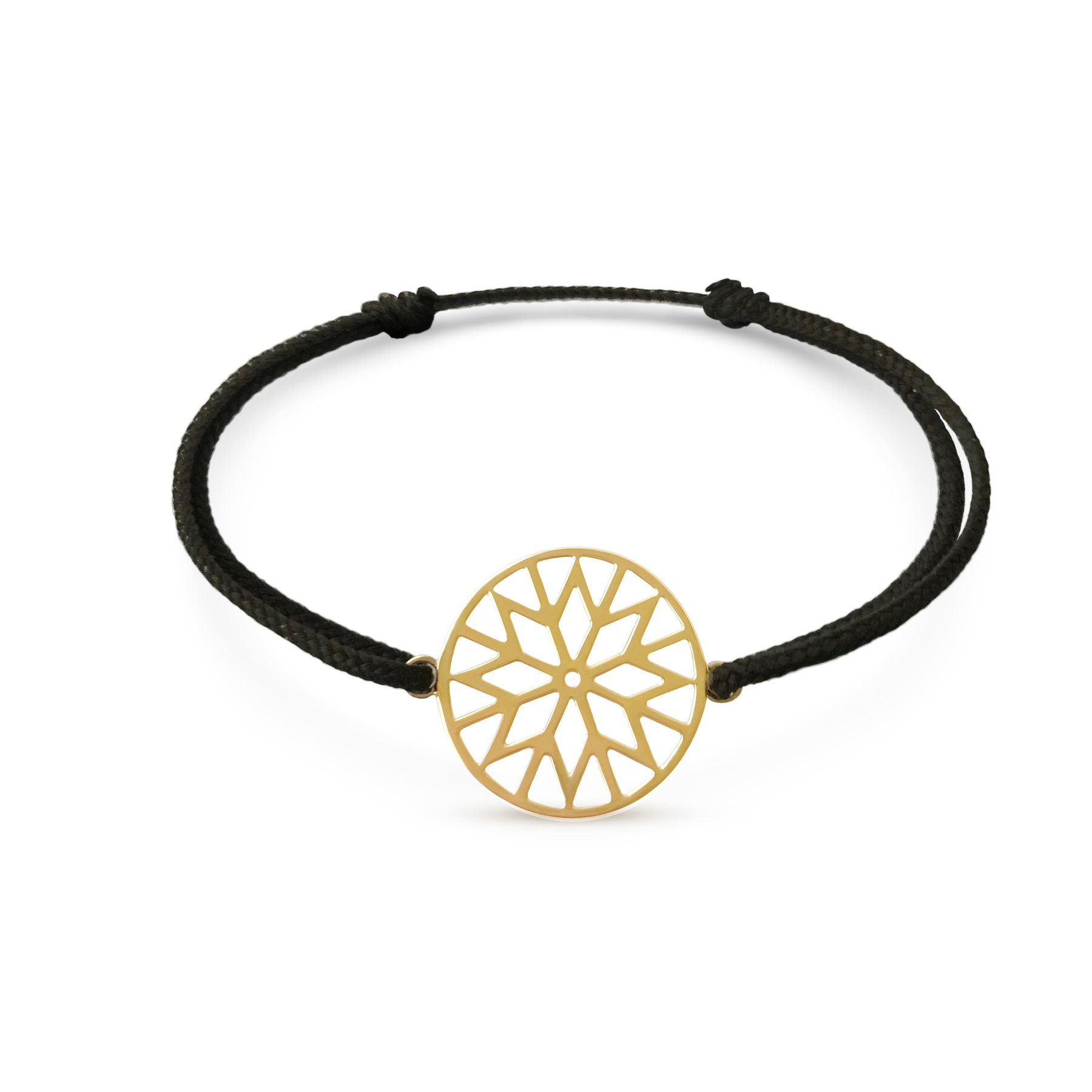 Deze signature Culet-armband in geelgoud met katoen is gemaakt van hoogwaardig 18 karaat geelgoud. Prachtig te combineren met bijpassende oorsieraden, collier en ring. Tevens verkrijgbaar in witgoud en rosegoud. 