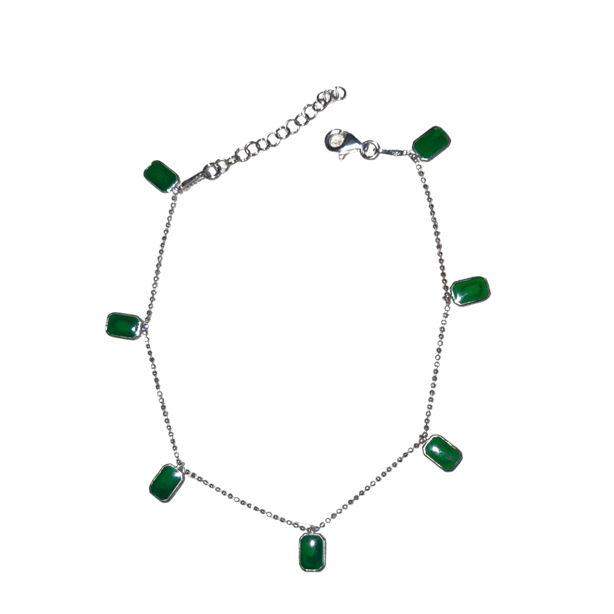 zilveren armband met groenen zirkonia stenen