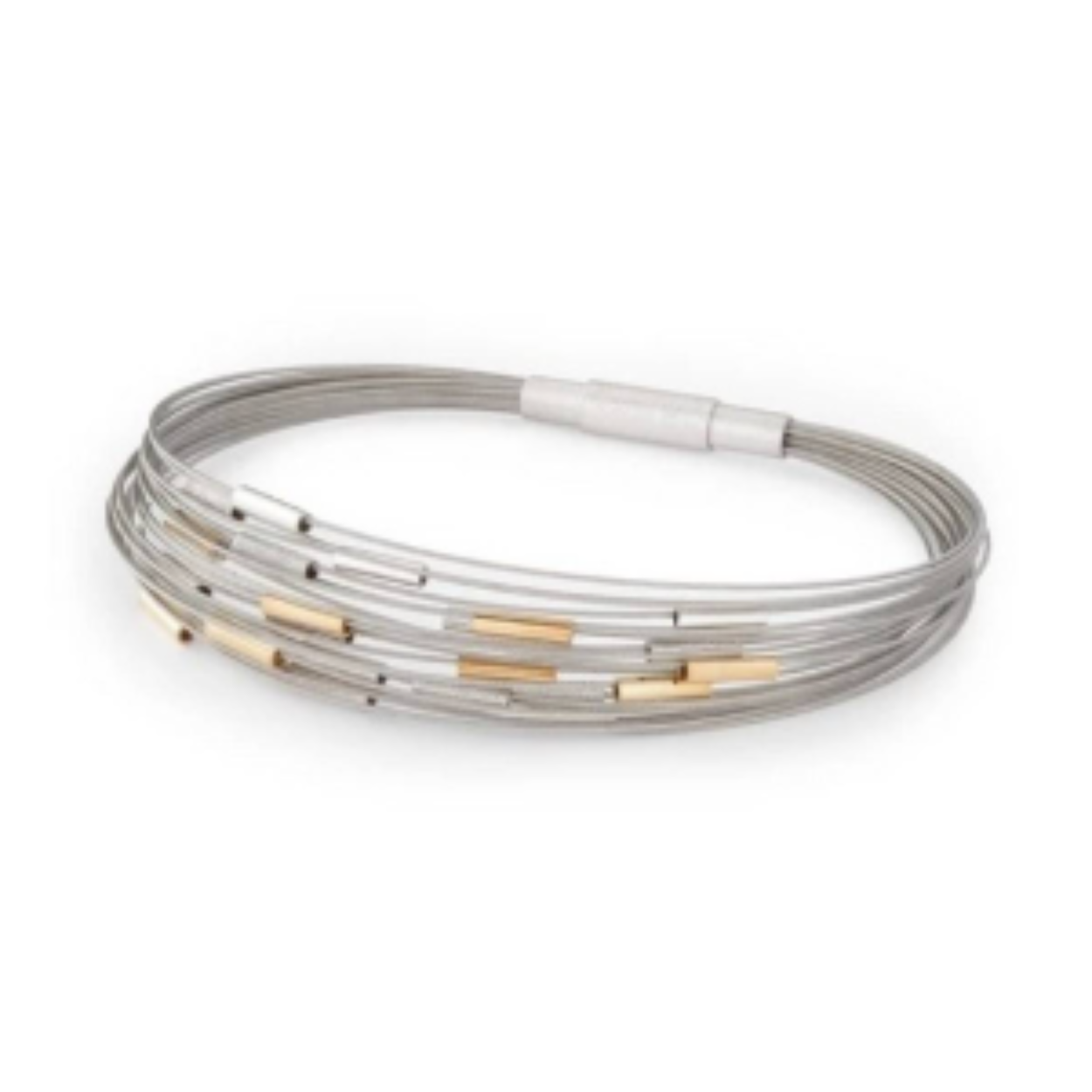 armband bicolor zilver met staal