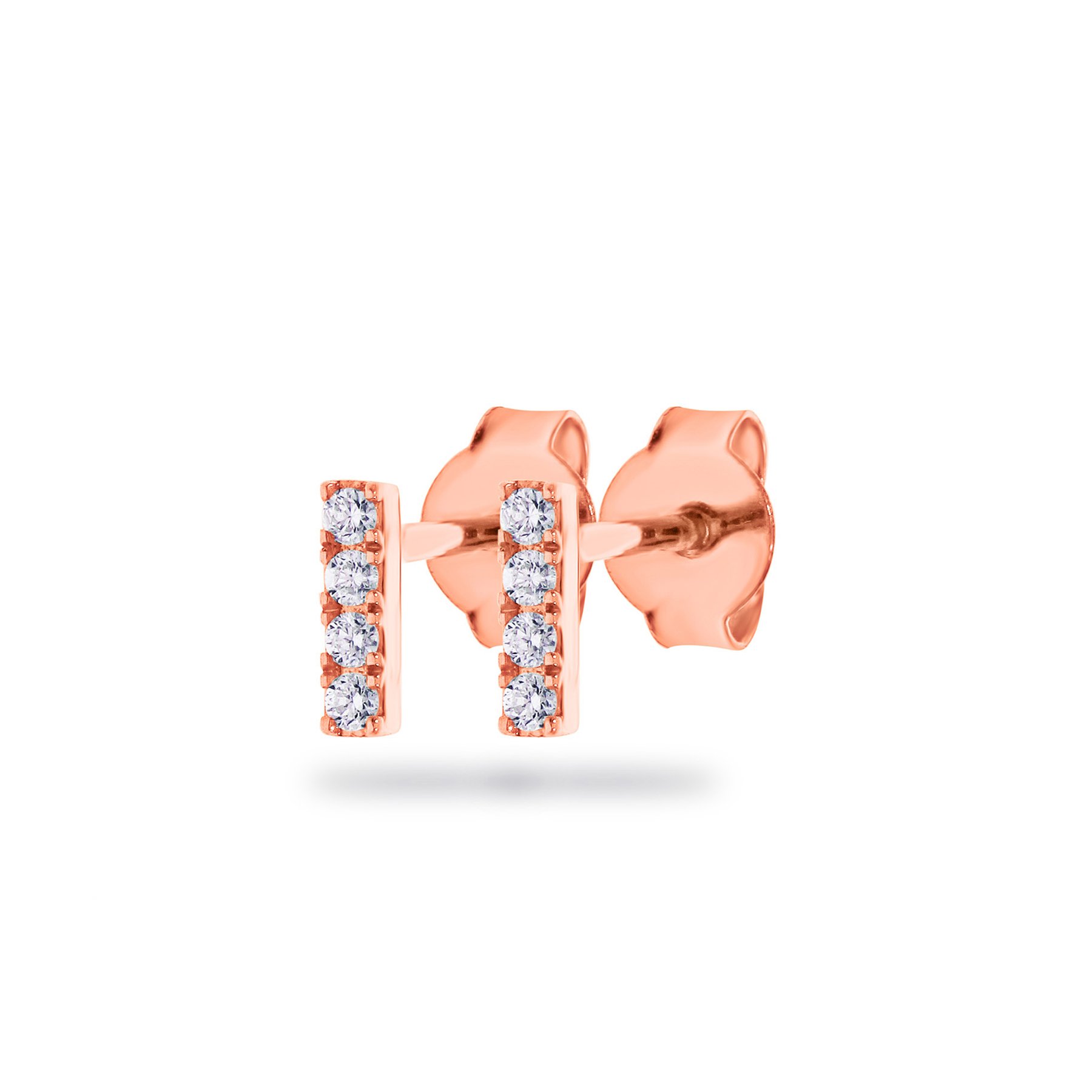 Deze staafoorbellen van Culet in roségoud met diamanten zijn voorzien van 8 diamanten, met een totaal van 0,08 karaat in 18 karaats roségoud. Deze oorsieraden zijn tevens verkrijgbaar in witgoud en geelgoud. Prachtig te combineren met andere Culet oorsieraden voor een echte earparty!