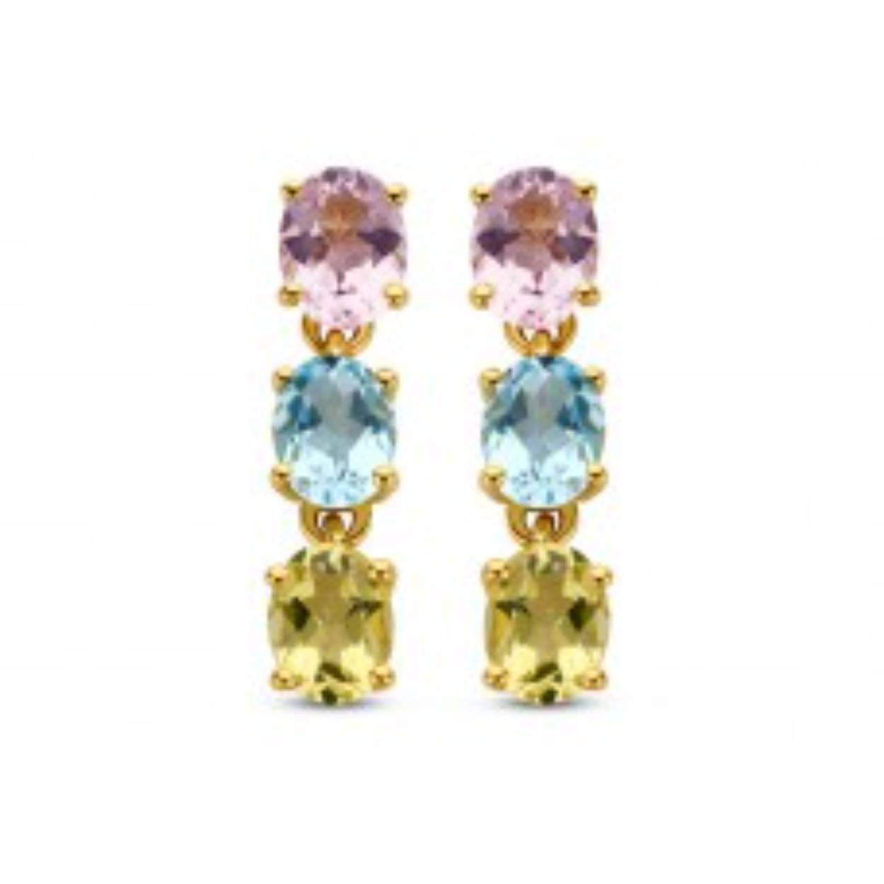 Lange oorbellen met roze en groene toermalijn en amethist
Lengte: Ongeveer 2 cm
Bijhorende collier met hanger ook verkrijgbaar
De prijs kan variëren naargelang de schommelingen van de goudprijs