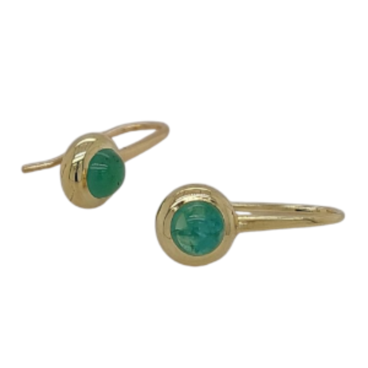 14kt oorhanger met smaragd Donut