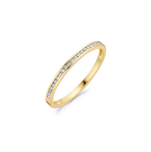 Gouden Blush ring, rails 0.10ct briljant mt54