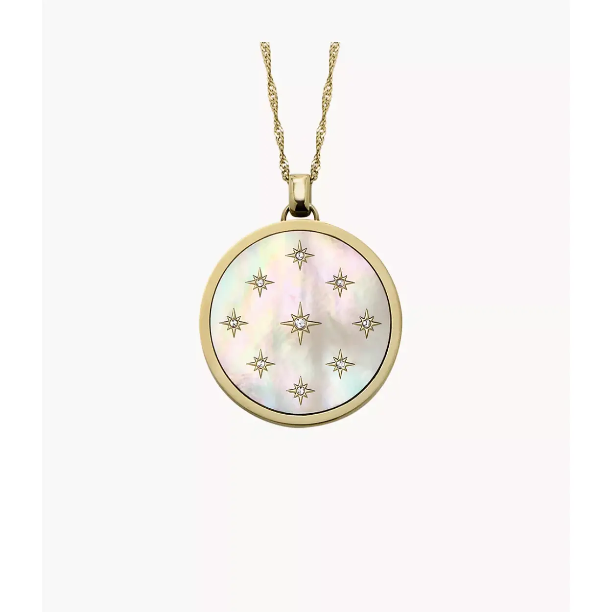 Verfijnd en stralend, onze Classic Mother-of-Pearl collectie straalt moeiteloze elegantie uit. Deze chique ketting is gemaakt van goudkleurig roestvrij staal en heeft een lichtgevende parelmoeren hanger die het licht prachtig reflecteert. Het perfecte accessoire om elke look te verrijken met ingetogen verfijning. Draag hem in laagjes of alleen – deze ketting past bij elke gelegenheid.