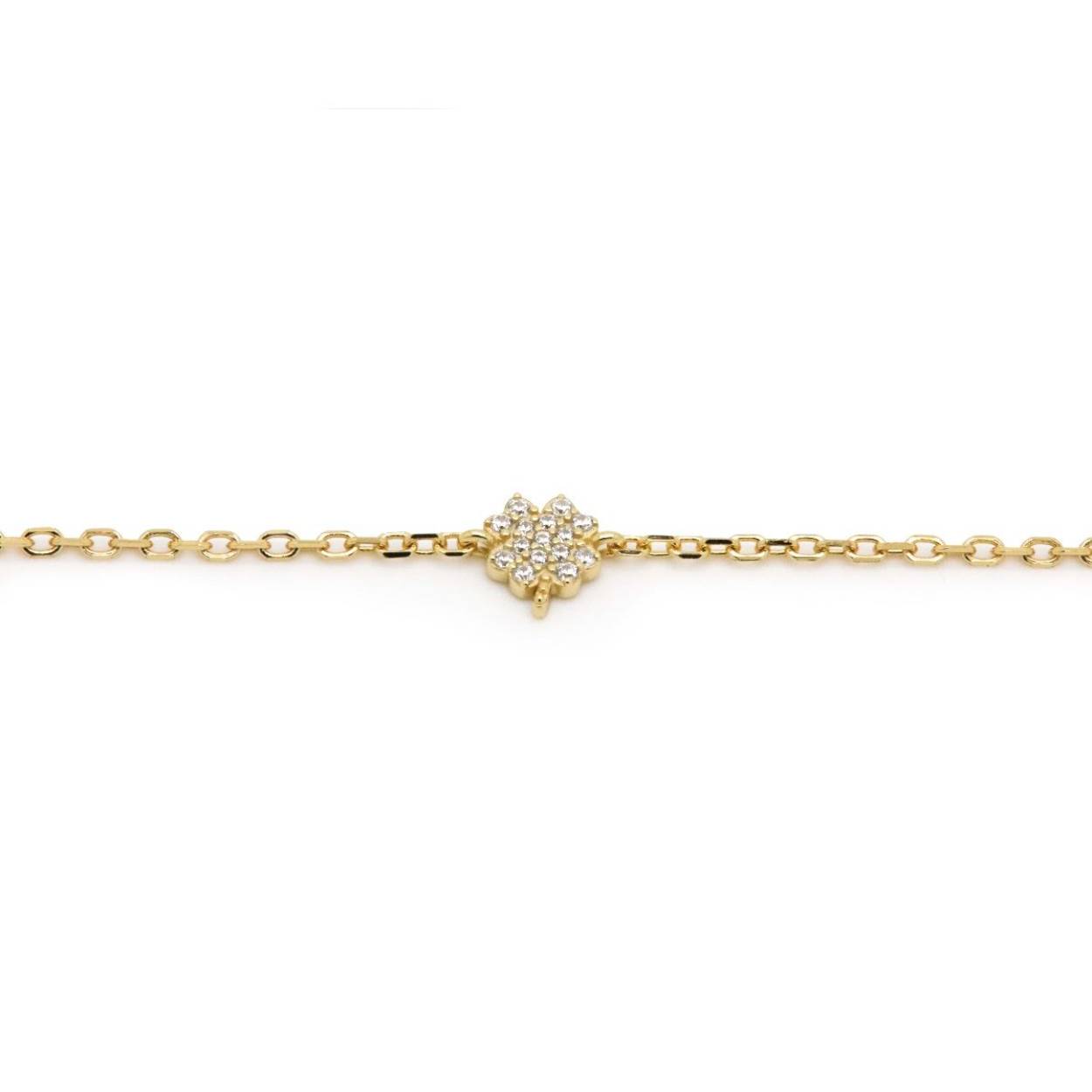 94168GP Karma armband | zilver verguld | klaver zirkonia's