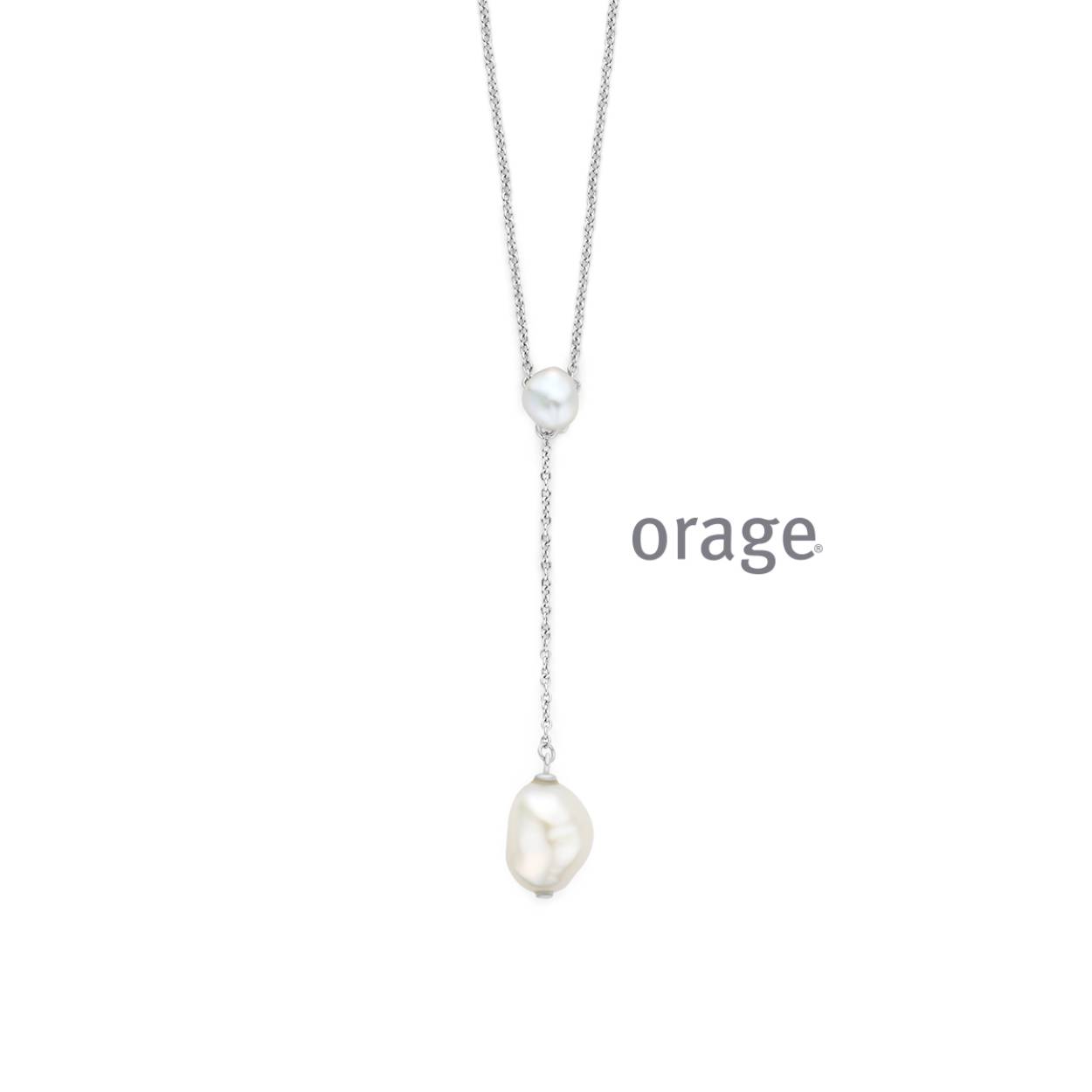 Orage Collier zilver met parel - AW237