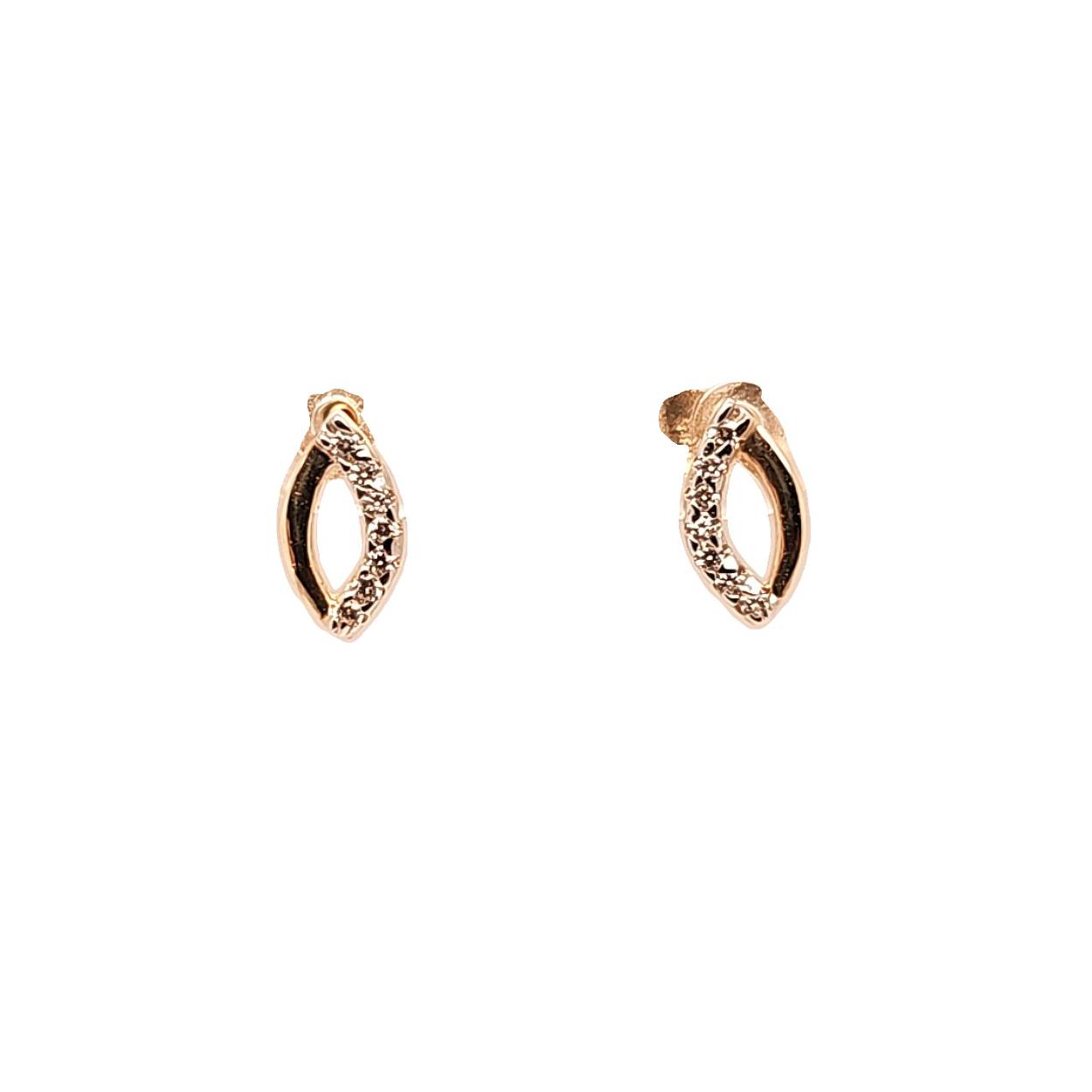 geelgouden oorknop met zirconia