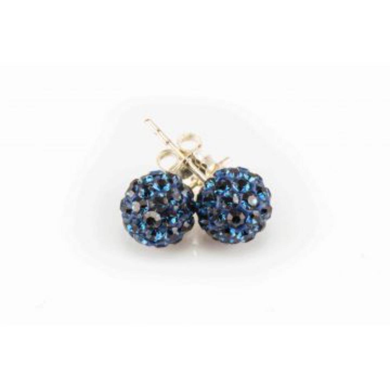 Earrings Crystal Ball Blue Jeans