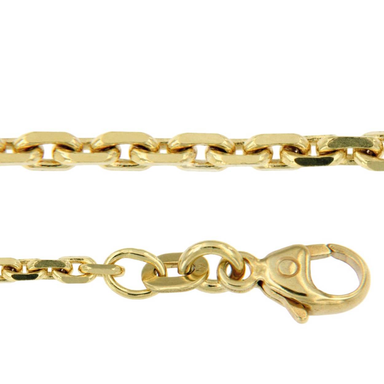 Fraai ankercollier met een diamanteerde schakel, een draaglengte van 50cm en een dikte van 1.9mm.