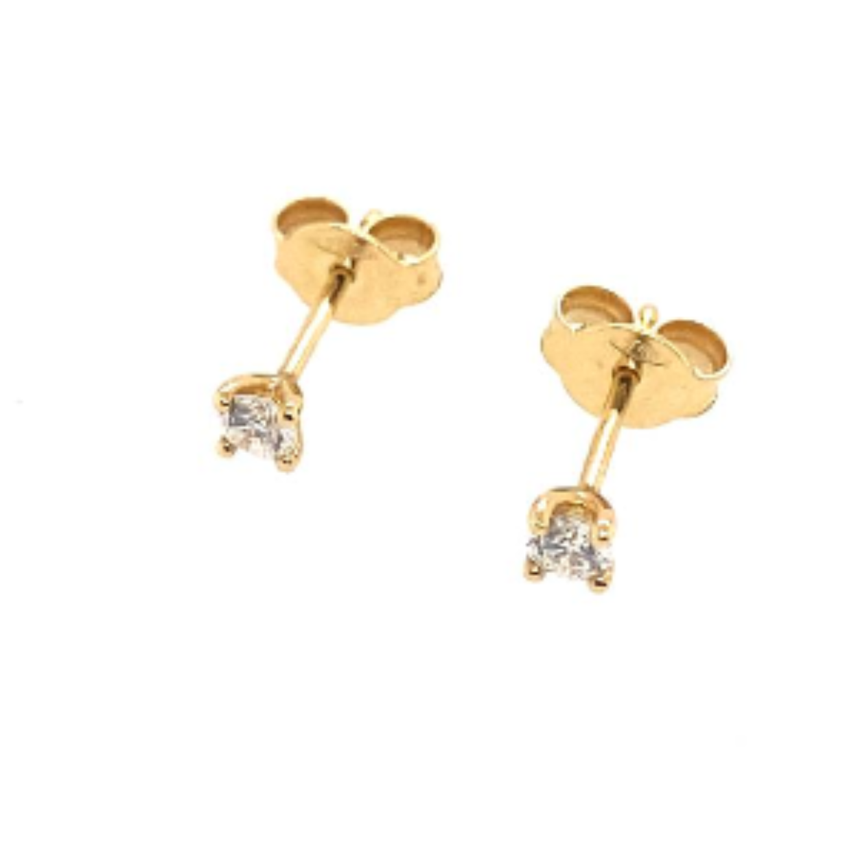 18krt geelgouden oorstekers met 2x 0.25ct briljant geslepen natuurlijk diamant H/si
