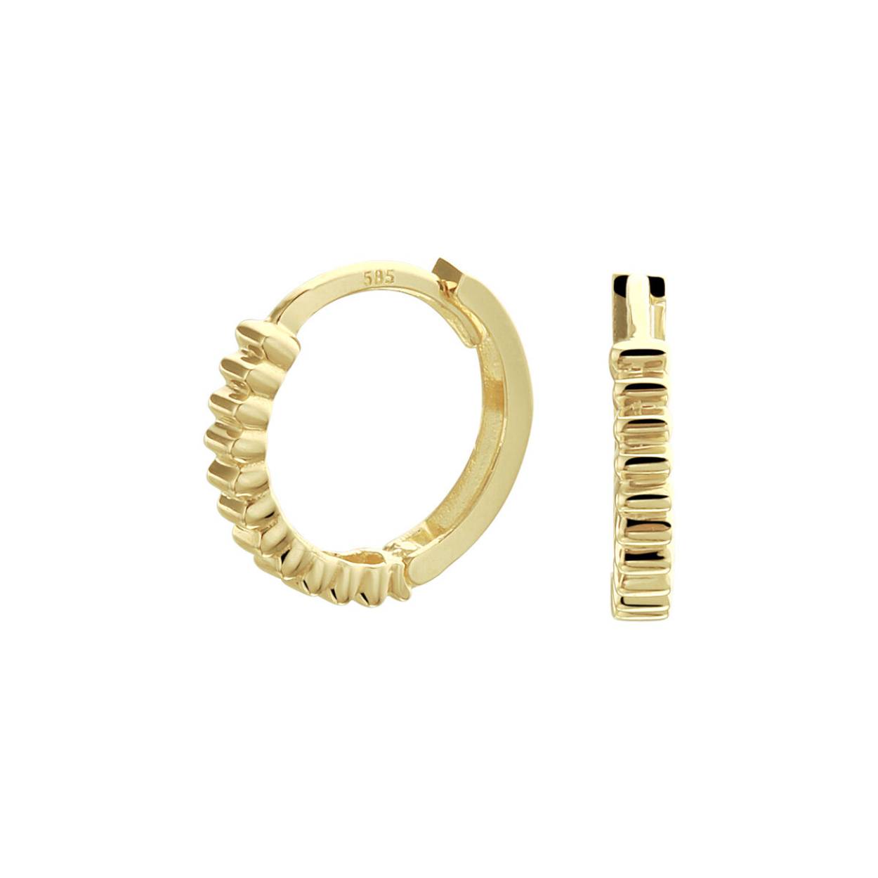 14k Geelgouden klapoorringen. De oorringen hebben een afmeting van 13x2mm.