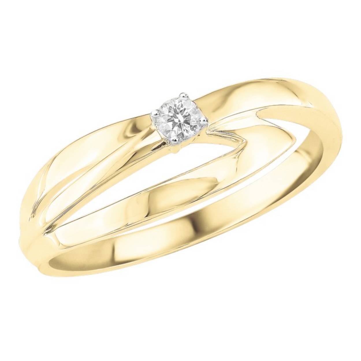 Ring geel goud 18kt met diamanten.