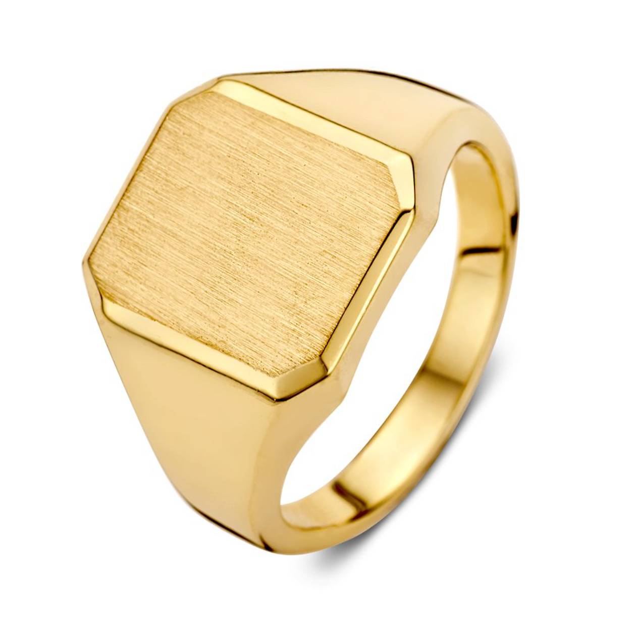 Massieve geelgouden zegelring, 15x12 mm