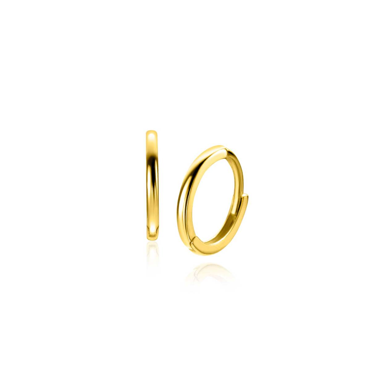 ZINZI Gold 14 karaat gouden oorringen met luxe scharniersluiting. Grootte 10mm met een 1,2mm brede ronde buis. Vervaardigd van geheel 14 karaat goud (585)