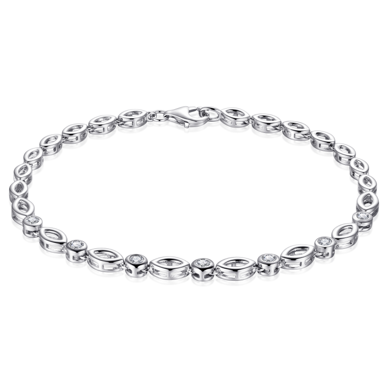Zilveren armband met zirkonia