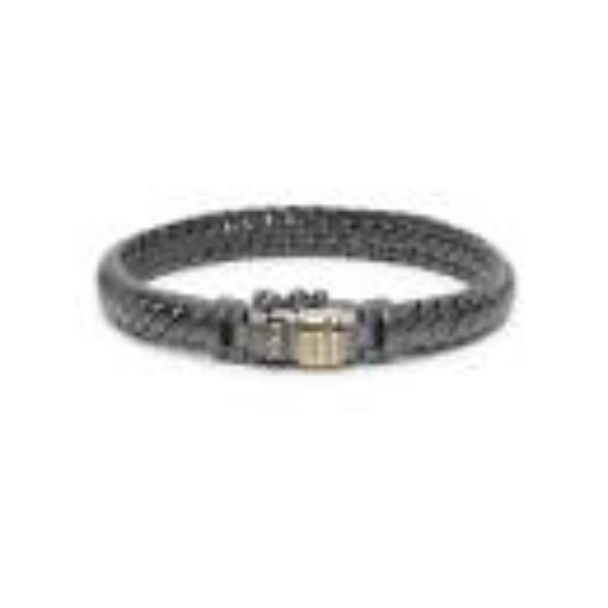 Buddha to Buddha - Ben XS Black Rhodium Gold, zilveren armband met zwart Rhodium en gouden logo op de sluiting 20cm J070BRG E+ - 001K01070B112
