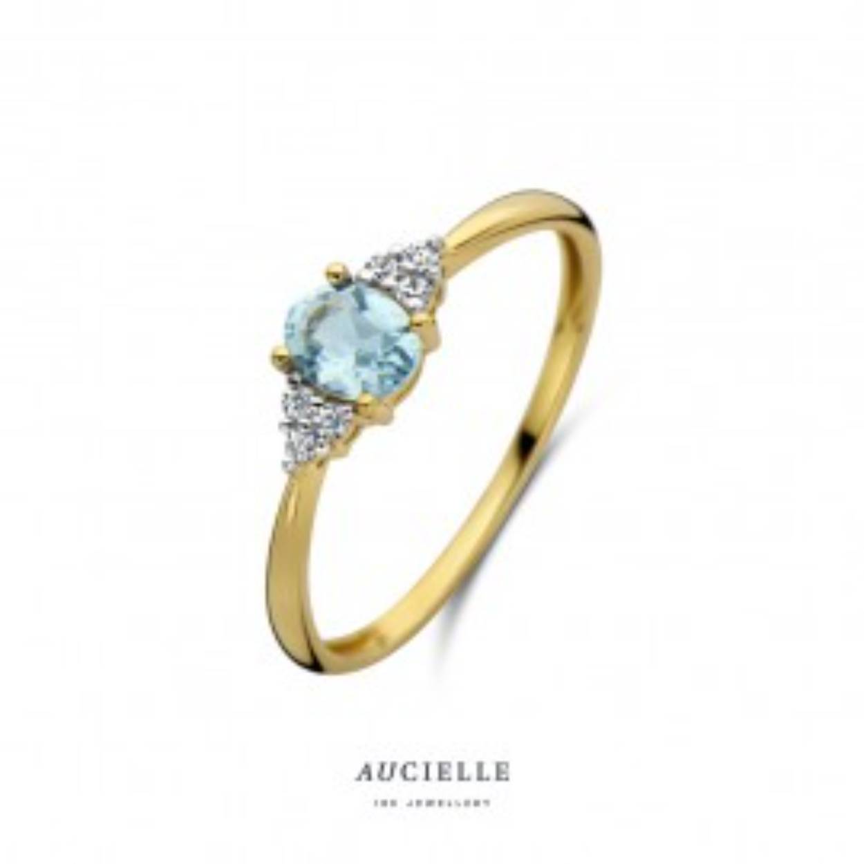 Ring geel goud 18kt met zirconium topaas